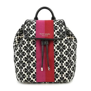 ケイトスペードニューヨーク(kate spade new york)の新品 ケイトスペード kate spade リュックサック ミディアム フラップ バックパック クリーム ブラック(リュック/バックパック)