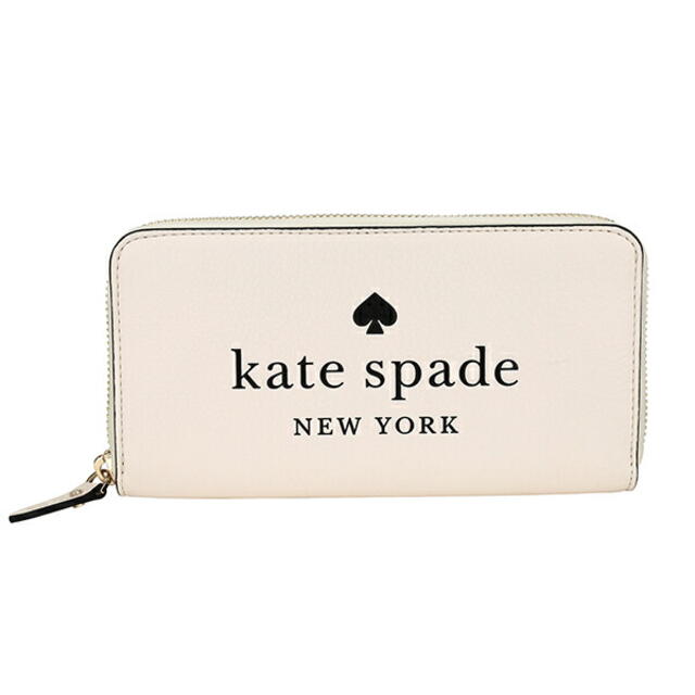 牛革ファスナー式開閉内側新品 ケイトスペード kate spade 長財布(ラウンドファスナー) ラージ コンチネンタルウォレット ホワイト 白