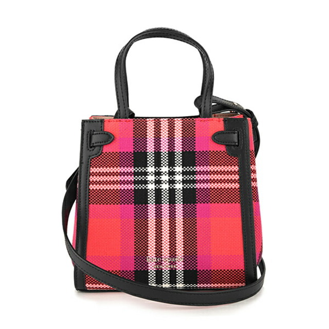 kate spade new york(ケイトスペードニューヨーク)の新品 ケイトスペード kate spade ハンドバッグ PLAID SMALL SATCHEL レッドマルチ レディースのバッグ(ハンドバッグ)の商品写真