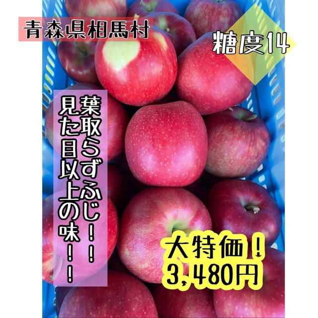 見た目悪いけど…抜群に美味しい林檎　葉取らずふじ　農家直送　10キロ以上 食品/飲料/酒の食品(フルーツ)の商品写真