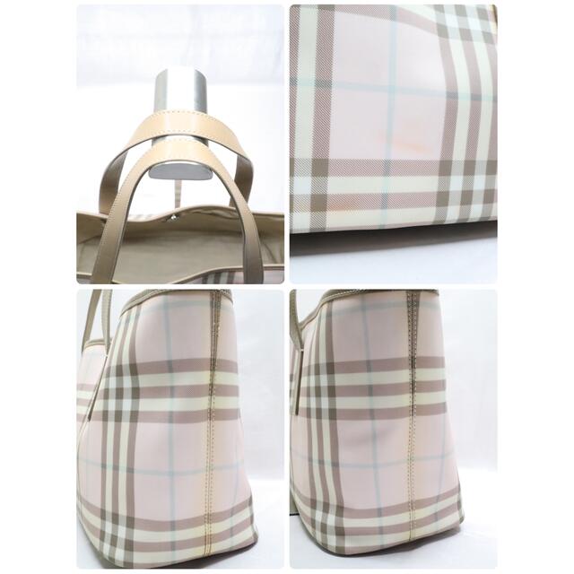 BURBERRY バーバリー トートバッグ ノバチェック PVC レザー ピンク BURBERRY バーバリー トートバッグ ノバチェック PVC レザー ピンク