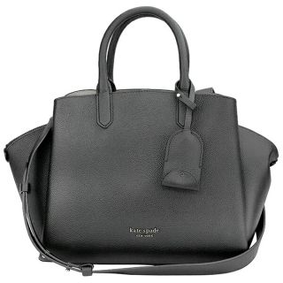 ケイトスペードニューヨーク(kate spade new york)の新品 ケイトスペード kate spade ハンドバッグ PEBBLED GRAIN LEATHER MEDIUM SATCHEL ブラック(ハンドバッグ)