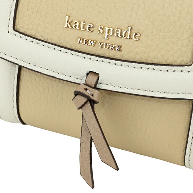新品 ケイトスペード kate spade 2つ折り財布 カラーブロック ぺブル レザー ミニ コンパクト ウォレット ウォームストーンマルチ