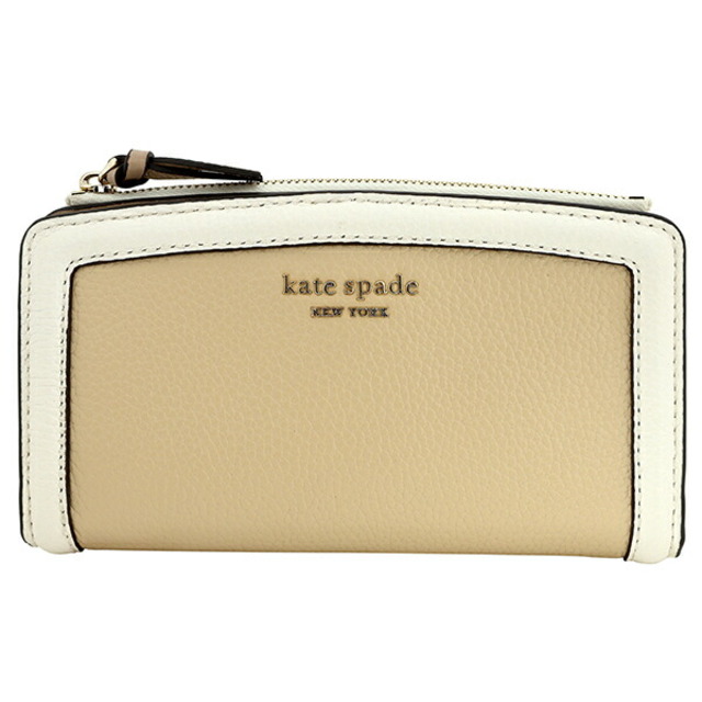 新品 ケイトスペード kate spade 長財布 カラーブロック ぺブル レザー ジップ スリム ウォレット ウォームストーンマルチ