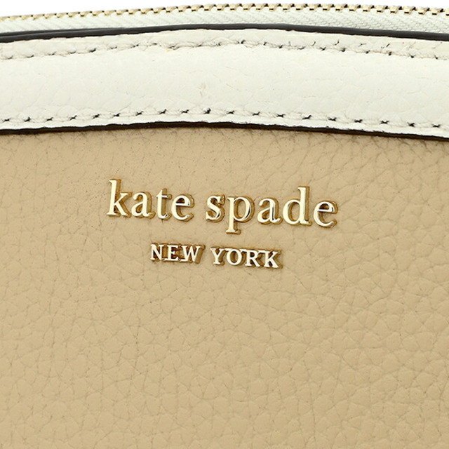 新品 ケイトスペード kate spade 長財布(ラウンドファスナー) カラーブロック ぺブル レザー スリム コンチネンタルウォレット ウォームストーンマルチ