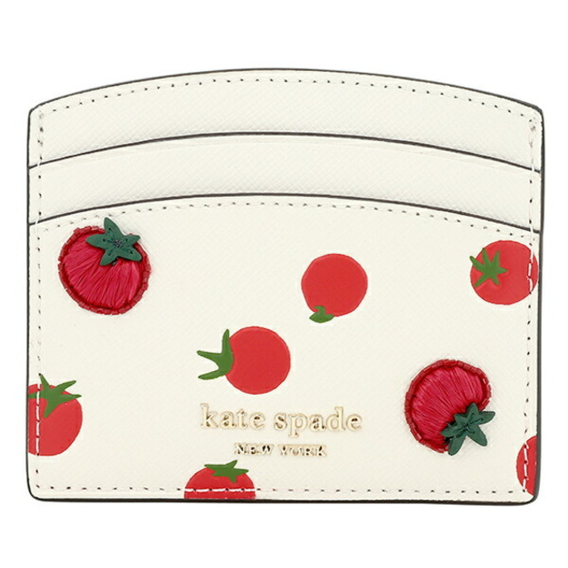 新品 ケイトスペード kate spade カードケース トマト ドット エンベリッシュ カードホルダー パーチメントマルチ