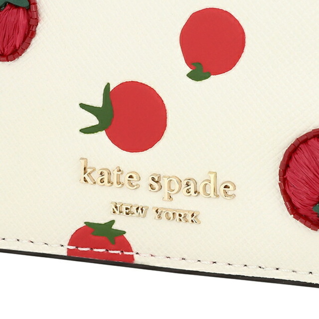 新品 ケイトスペード kate spade カードケース トマト ドット エンベリッシュ カードホルダー パーチメントマルチ