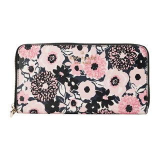 ケイトスペードニューヨーク(kate spade new york)の新品 ケイトスペード kate spade 長財布(ラウンドファスナー) DAHLIA FLORAL PRINT LARGE CONTINENTAL WALLET ピンクマルチ(財布)