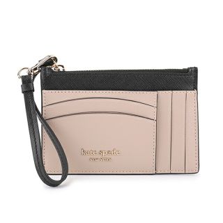 ケイトスペードニューヨーク(kate spade new york)の新品 ケイトスペード kate spade カードケース CARD CASE WRISTLET ベージュ ブラック(名刺入れ/定期入れ)