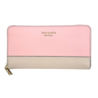 ケイトスペードニューヨーク(kate spade new york)の新品 ケイトスペード kate spade 長財布(ラウンドファスナー) ジップ アラウンド コンチネンタル ウォレット チュチュピンク/クリスプリネン(財布)