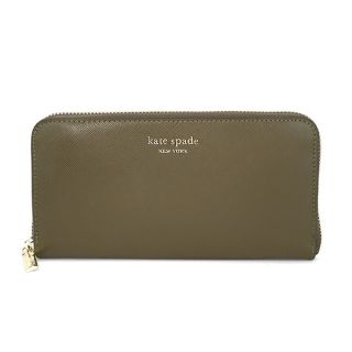 ケイトスペードニューヨーク(kate spade new york)の新品 ケイトスペード kate spade 長財布(ラウンドファスナー) ジップ アラウンド コンチネンタル ウォレット カーキ グリーン(財布)