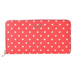 ケイトスペードニューヨーク(kate spade new york)の新品 ケイトスペード kate spade 長財布(ラウンドファスナー) ドット ジップ アラウンド コンチネンタル ウォレット ピーチメルバマルチ(財布)