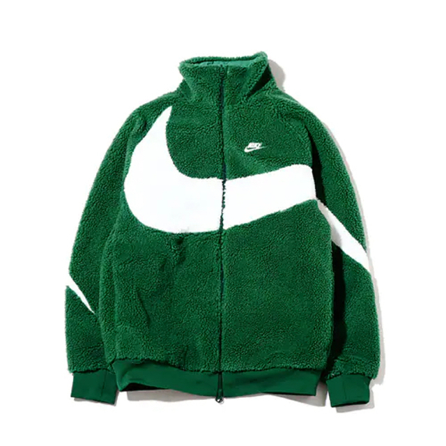 NIKE Swoosh boa jacket XS BLACK/GREEN