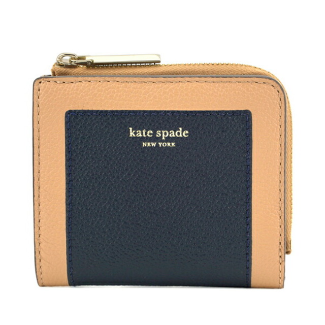 新品 ケイトスペード kate spade 2つ折り財布 SMALL BIFOLD WALLET ライトフォーンマルチレザースナップ式開閉内側