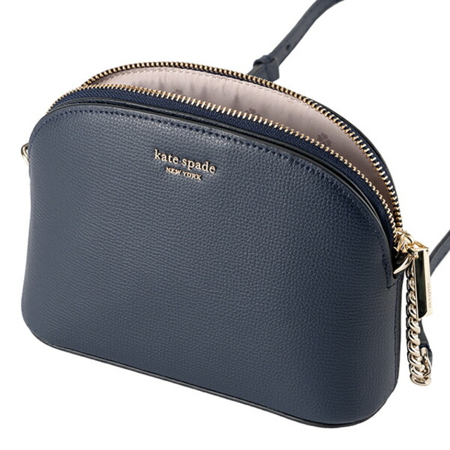 レザーファスナー式開閉内側新品 ケイトスペード kate spade ショルダーバッグ SMALL DOME CROSSBODY ゼブラブルー