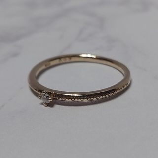 ☆美品☆ K10 イエローゴールド 0.03ct ダイヤモンドリング 10号(リング(指輪))