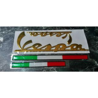 VESPA　ベスパ　ロゴステッカー　ゴールド　大小4点セット　 新品未使用(ステッカー)