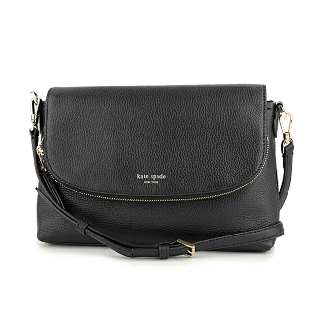 新品 ケイトスペード kate spade ショルダーバッグ CONVERTIBLE CROSSBODY ブラックレザーファスナー式開閉内側