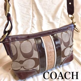 コーチ(COACH)のCOACH コーチ ハンプトンズ シグネチャー ショルダーバッグ レザー(ショルダーバッグ)