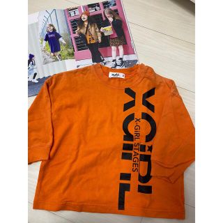 エックスガールステージス(X-girl Stages)の【x-girl stages】ビックシルエット縦ロゴロンT 90(Tシャツ/カットソー)