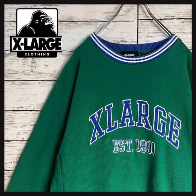 【きりたんぽ着用】XLARGE 刺繍 アーチロゴ 即完売モデル スウェット 希少