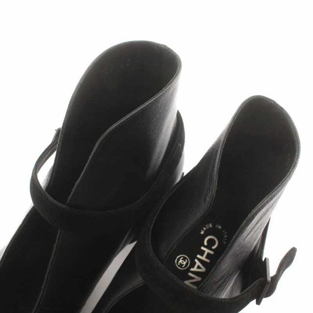 CHANEL(シャネル)のシャネル CHANEL ショートブーツ ココマーク レザー 38 24cm 黒 レディースの靴/シューズ(ブーツ)の商品写真