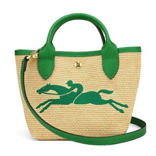 ロンシャン(LONGCHAMP)の新品 ロンシャン LONGCHAMP ハンドバッグ かごバッグ ル・プリアージュ パリ サントロペ グリーン(ハンドバッグ)