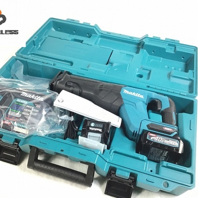 ☆未使用品☆ makita マキタ 40V 充電式レシプロソー JR001GRDX 青/ブルー バッテリ2個(40V 2.5Ah) 充電器 ケース付き 61017