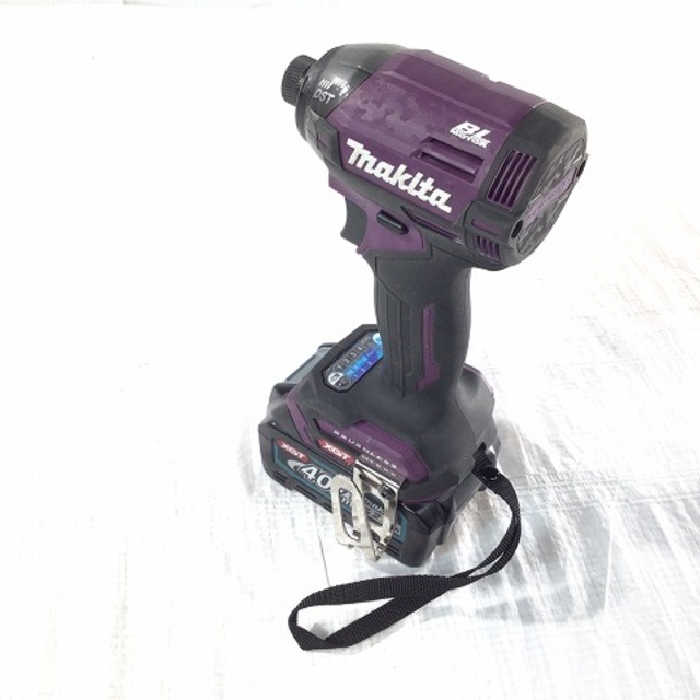 ☆美品☆makita マキタ 40Vmax充電式インパクトドライバ TD002GRDXAP 紫/パープル バッテリー2個(BL4025) ケース/未使用品充電器付♪ 61714工具