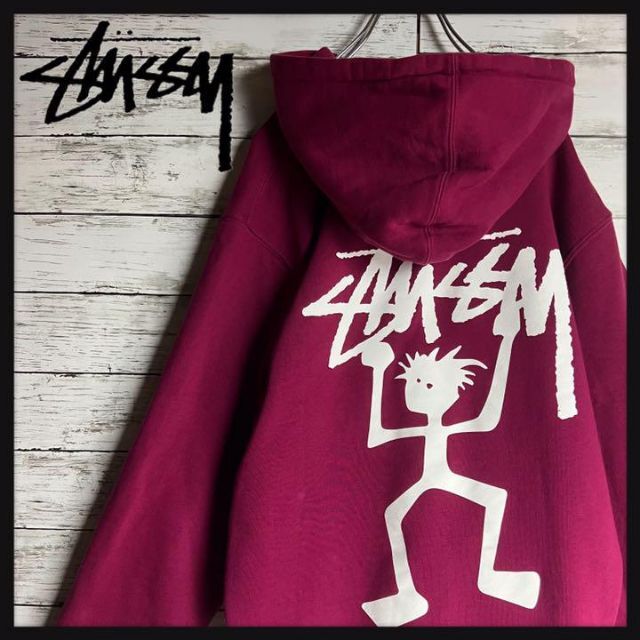希少カラー】stussyステューシー バックプリント パーカー - パーカー 希少カラー】stussyステューシー バックプリント パーカー - パーカー