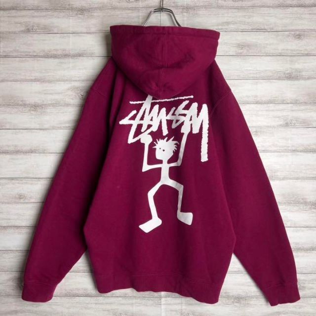 【希少カラー】STUSSY バックプリント 両面ロゴ 即完売 入手困難 パーカー