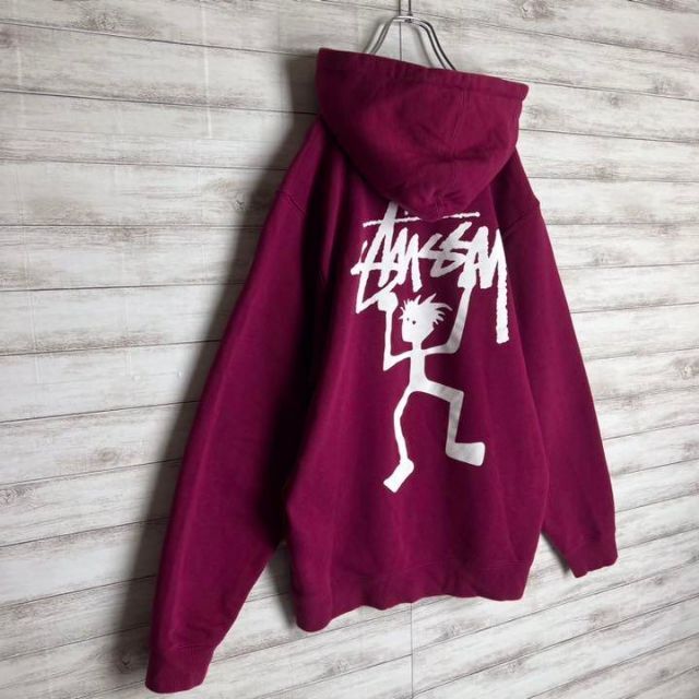 【即完売モデル】Stussy バックプリント 両面ロゴ 大人気入手困難 パーカー