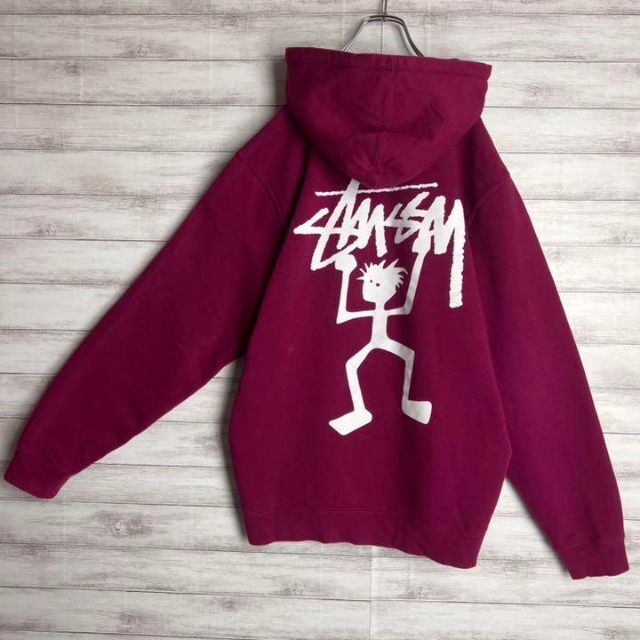 【即完売モデル】Stussy バックプリント 両面ロゴ 大人気入手困難 パーカー