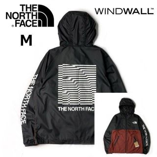 ザノースフェイス(THE NORTH FACE)のノースフェイス ナイロンパーカー US限定 袖ロゴ(M)赤 黒180915(マウンテンパーカー)