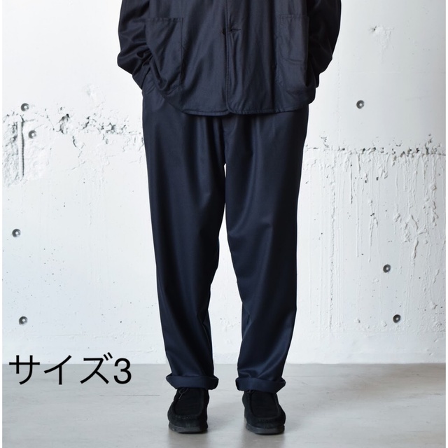 COMOLI コモリ ウールフラノドローストリングパンツ 21AW