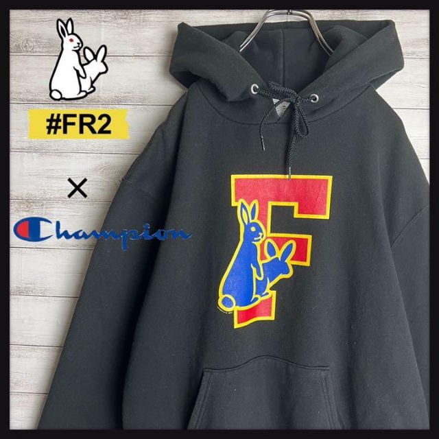 【最強のコラボ】FR2 champion パーカー デカロゴ 即完売 入手困難