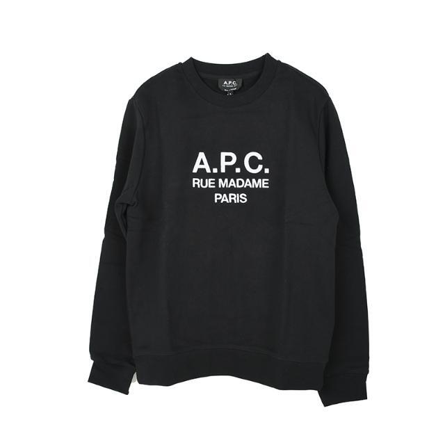 A.P.C. アーペーセー メンズ ブラックスウェットトレーナ イタリア正規