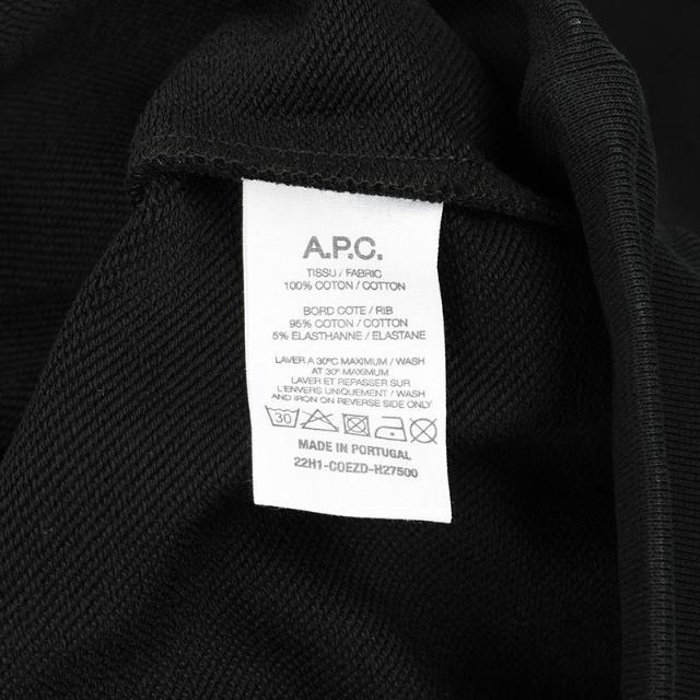 A.P.C. アーペーセー メンズ ブラックスウェットトレーナ イタリア正規品 COEZD H27500 新品 ブラック