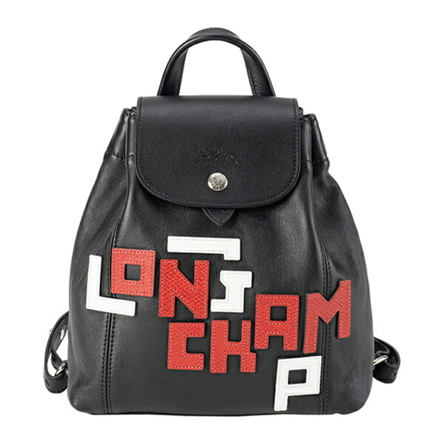 4cm本体重量新品 ロンシャン LONGCHAMP リュックサック ル プリアージュ キュイール LGP ノワール