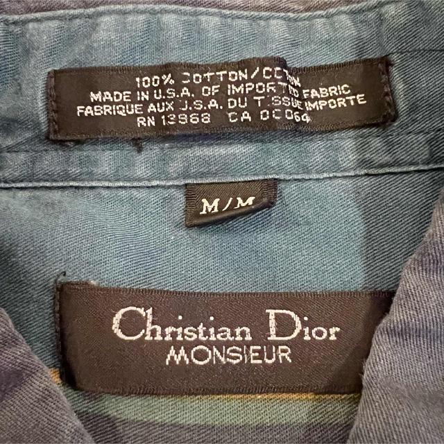 希少★Christian Dior ディオール USA製 ストライプ柄 シャツ