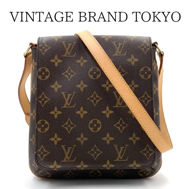 LOUIS VUITTON ルイヴィトン ショルダーバッグ モノグラム ミュゼットサルサ ロング メッセンジャーバッグ ブラウン 茶 肩掛け 斜め掛け かばん 鞄 M51387    ゴールド金具 レディース【品】約23cmマチ