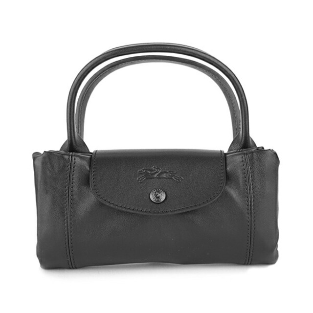 LONGCHAMP(ロンシャン)の新品 ロンシャン LONGCHAMP ハンドバッグ ル・プリアージュ キュイール ノワール レディースのバッグ(ハンドバッグ)の商品写真