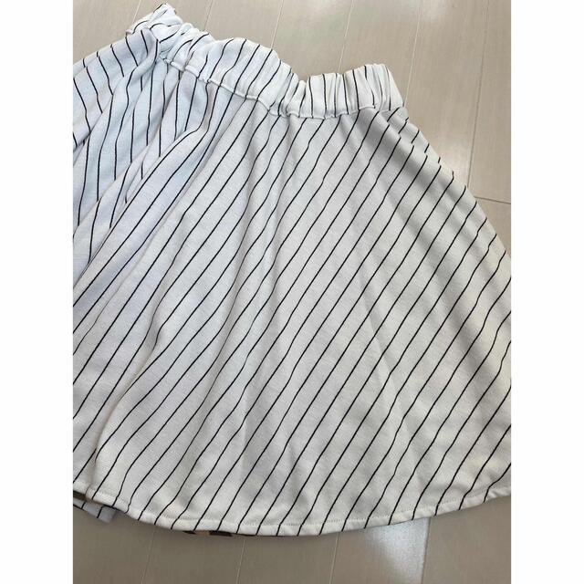 160 スカート　リバーシブル　ストライプ　迷彩　女の子　2way キッズ/ベビー/マタニティのキッズ服女の子用(90cm~)(スカート)の商品写真