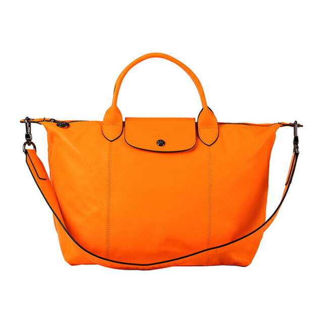 新品 ロンシャン LONGCHAMP ハンドバッグ ル・プリアージュ キュイール オランジュ