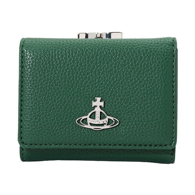美品✨ヴィヴィアンウエストウッド　3つ折り財布　がま口　エマ　ブルーオーブ　緑