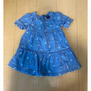 ベビーギャップ(babyGAP)のbaby GAP 花柄デニムワンピース　90cm(ワンピース)