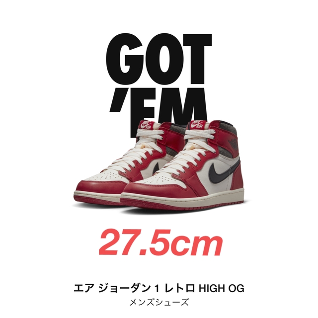 Nike Air Jordan 1 High OG Chicago 27.5cm
