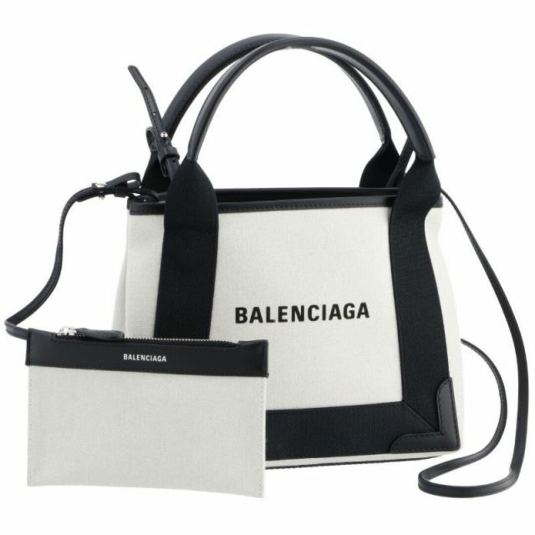 Balenciaga(バレンシアガ)のバレンシアガ BALENCIAGA ハンドバッグ NAVY CABAS XS AJ 390346 WHITE BLACK レディースのバッグ(ハンドバッグ)の商品写真