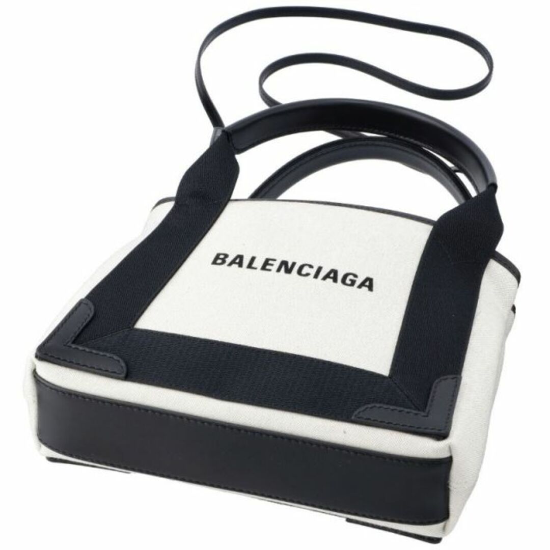 Balenciaga(バレンシアガ)のバレンシアガ BALENCIAGA ハンドバッグ NAVY CABAS XS AJ 390346 WHITE BLACK レディースのバッグ(ハンドバッグ)の商品写真