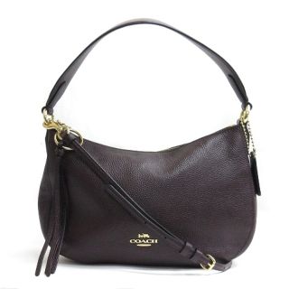 コーチ(COACH)のコーチ サットン ポリッシュドペブルレザー ショルダーバッグ レザー パープル系(ショルダーバッグ)